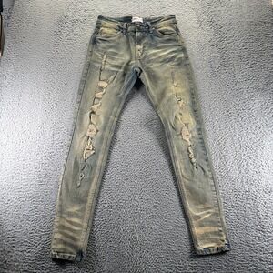 Arketype Jeans Mens 29x32 Brown Cotton Denim Skinny Distressed Faded Stretch